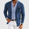 Elegant men's jacket with pockets and lapel collar, solid color, long sleeves