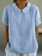 Blusa de algodón y lino de color liso