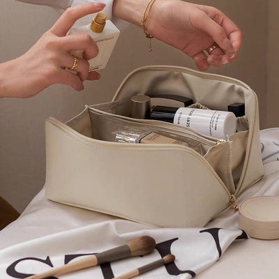 Borsa porta cosmetici da viaggio portatile in PU