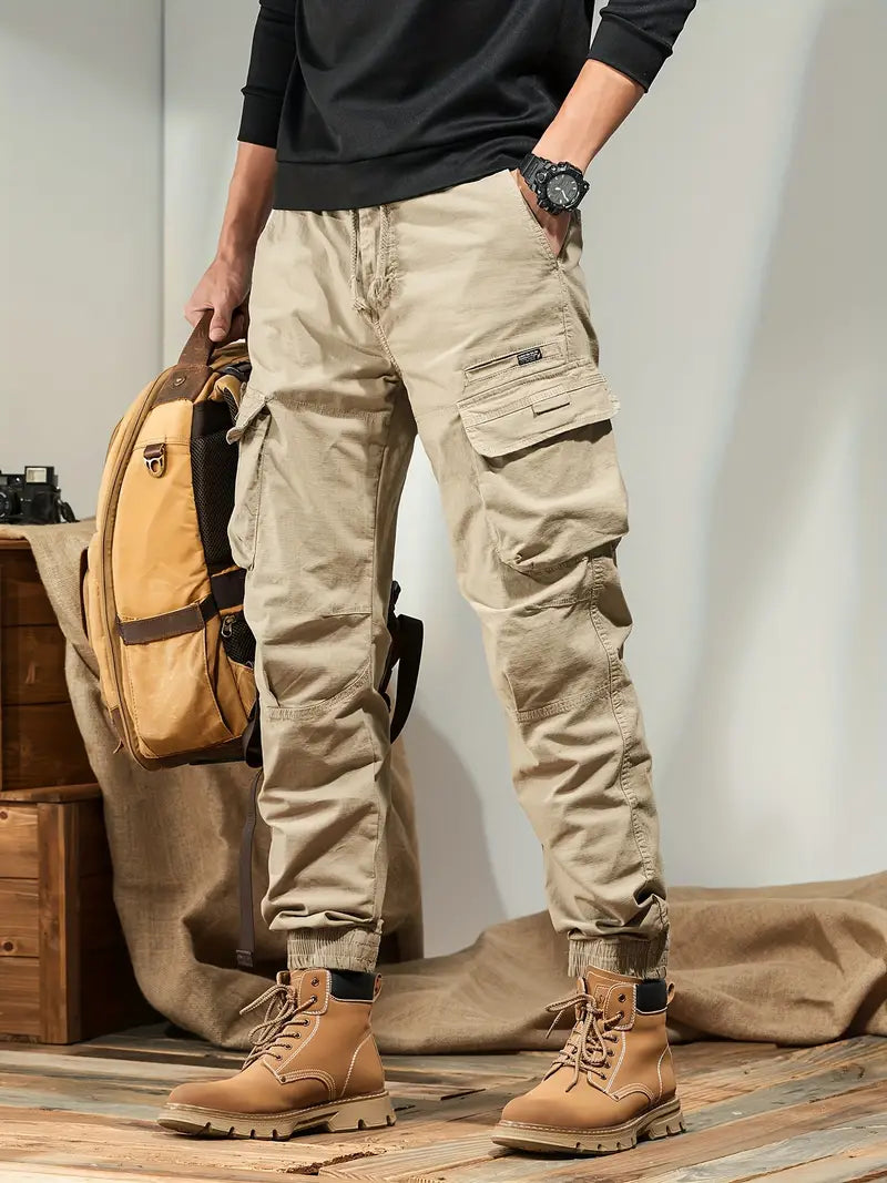 Pantalones cargo multibolsillos resistentes para hombre - Pantalones casuales para exteriores