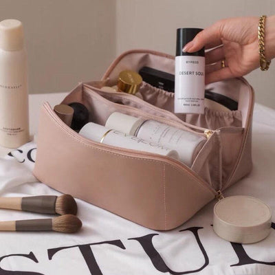 Borsa porta cosmetici da viaggio portatile in PU