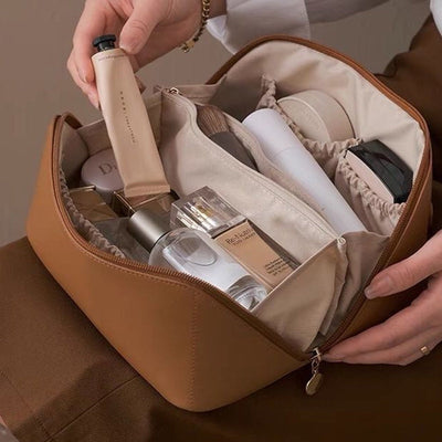 Borsa porta cosmetici da viaggio portatile in PU