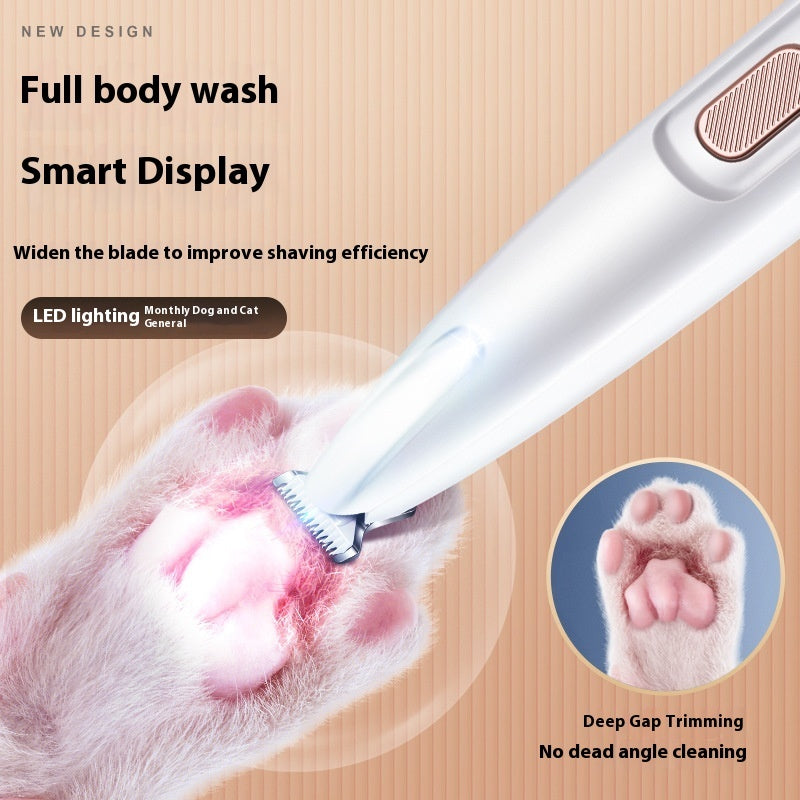 Tondeuse étanche pour chiens et chats avec lumière LED et lame large en acier inoxydable