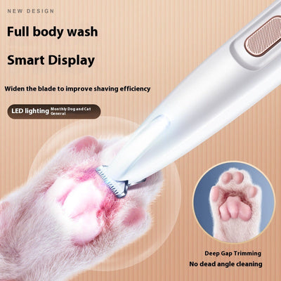 Tondeuse étanche pour chiens et chats avec lumière LED et lame large en acier inoxydable