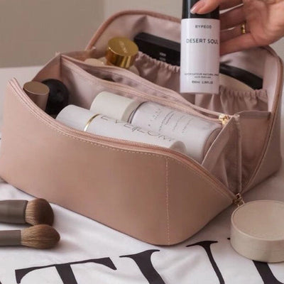 Borsa porta cosmetici da viaggio portatile in PU