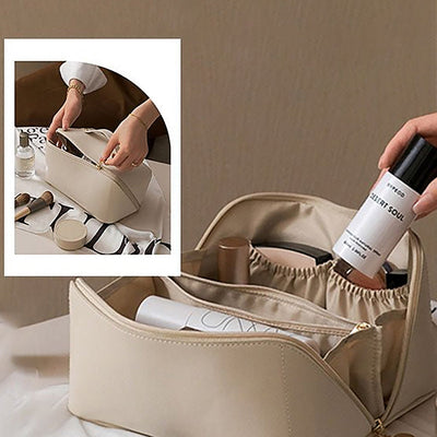 Borsa porta cosmetici da viaggio portatile in PU