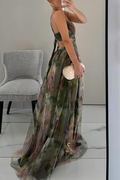 Robe longue en maille Annai pour femme, ajustée et élégante