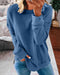Pull-over uni ample en coton polyester pour femmes