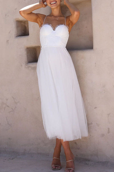 Abito moderno in chiffon senza spalline - Embla