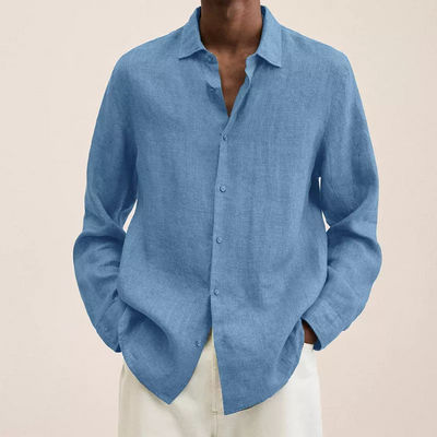 Noah | Camisa casual de lino con cuello vuelto