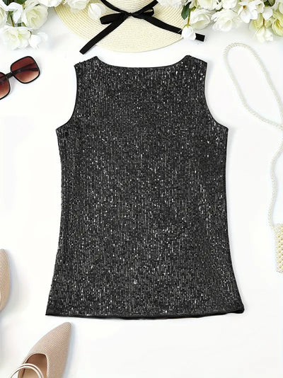HAWA | Top con scollo a V e paillettes