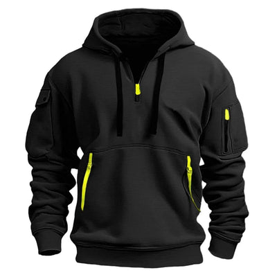 Sudadera con capucha y media cremallera para hombre