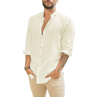 Camisa de lino lisa para hombre | Damian