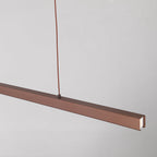 Suspension LED moderne en métal cuivré, design minimaliste, éclairage intérieur élégant, idéale pour salon ou bureau, style contemporain.