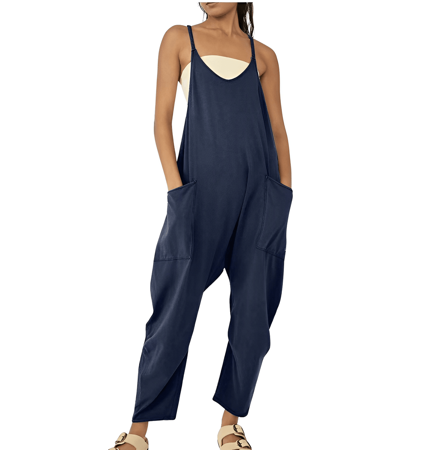 Tuta senza maniche da donna con tasche - Costume intero casual