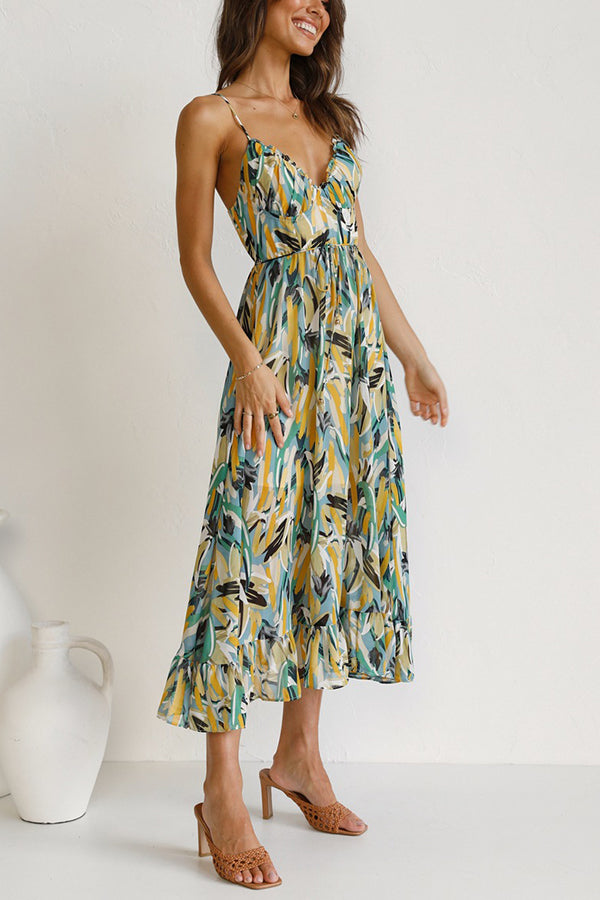 Vestido midi Veronique en mezcla de algodón para uso informal