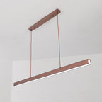 Suspension LED moderne en métal marron, design minimaliste, éclairage intérieur, idéale pour cuisine ou salle à manger, style contemporain.