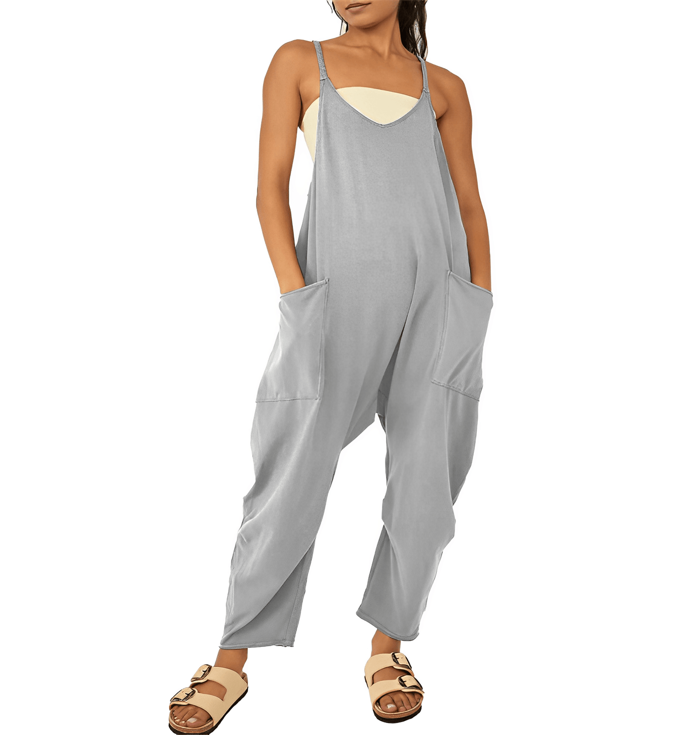 Tuta senza maniche da donna con tasche - Costume intero casual