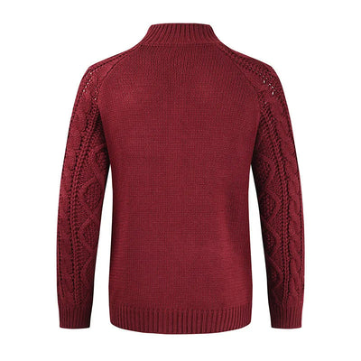 Cardigan en tricot torsadé épais pour hommes - Chaud et confortable
