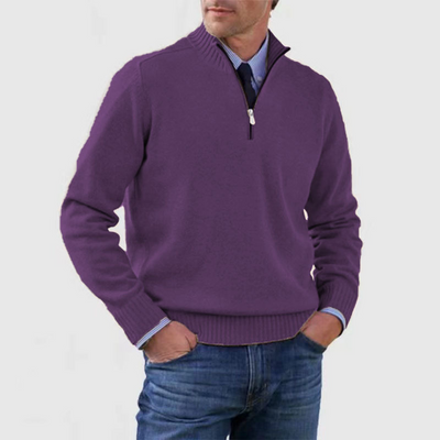 Maglione da uomo con mezza cerniera