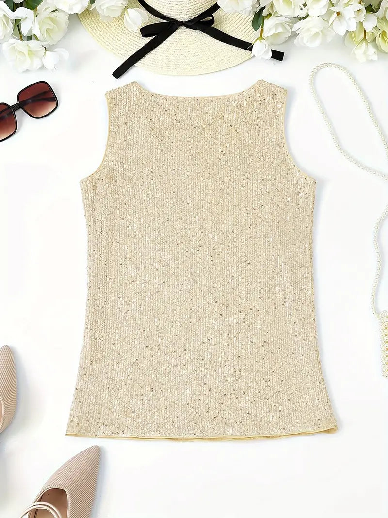 HAWA | Top con scollo a V e paillettes