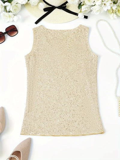 HAWA | Top con scollo a V e paillettes