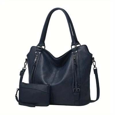 Sac rétro stylé à plusieurs compartiments en cuir souple