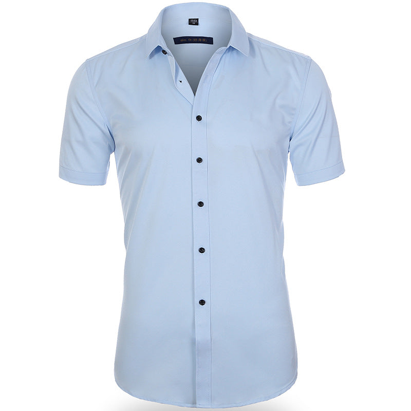 Camisa de manga corta transpirable y sin arrugas para hombre.