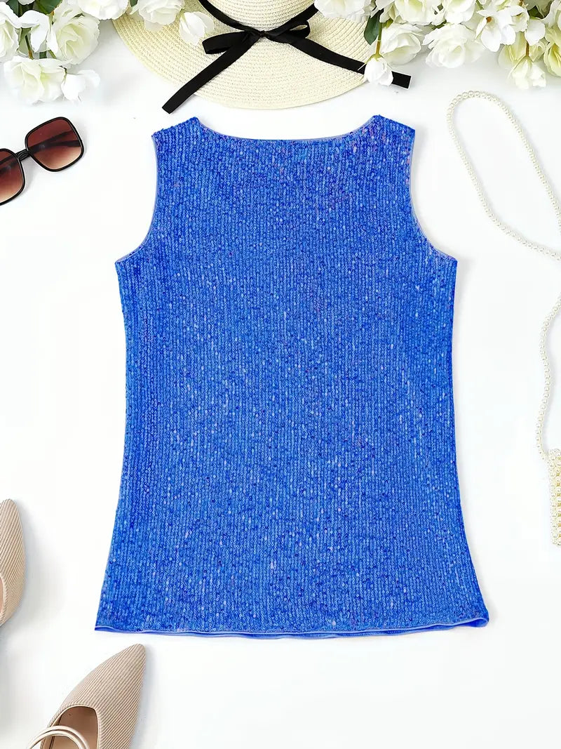 HAWA | Top con scollo a V e paillettes