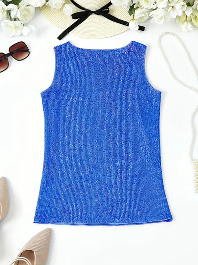 HAWA | Top con scollo a V e paillettes