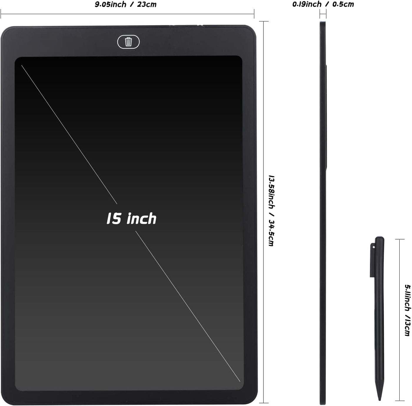 Pizarra LCD de 15 pulgadas: pizarra de dibujo electrónica para niños y adultos