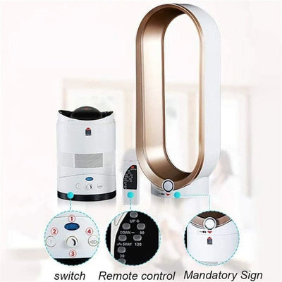 Ventilador sin hojas de 16 pulgadas con control remoto: silencioso, seguro y elegante para cualquier hogar.