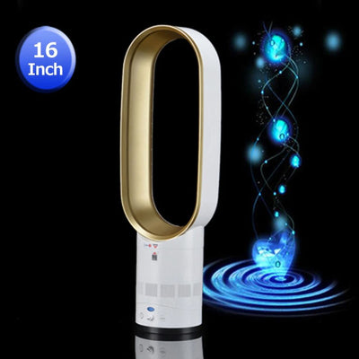 Ventilador sin hojas de 16 pulgadas con control remoto: silencioso, seguro y elegante para cualquier hogar.