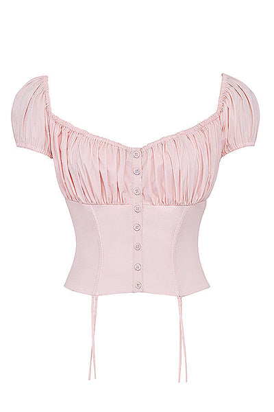 Top con volantes rosa bebé