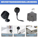 Caméra de sécurité compacte avec options de fixation: trépied, powerbank, aimant. Idéale pour valise, bureau, maison. Polyvalente et portable.