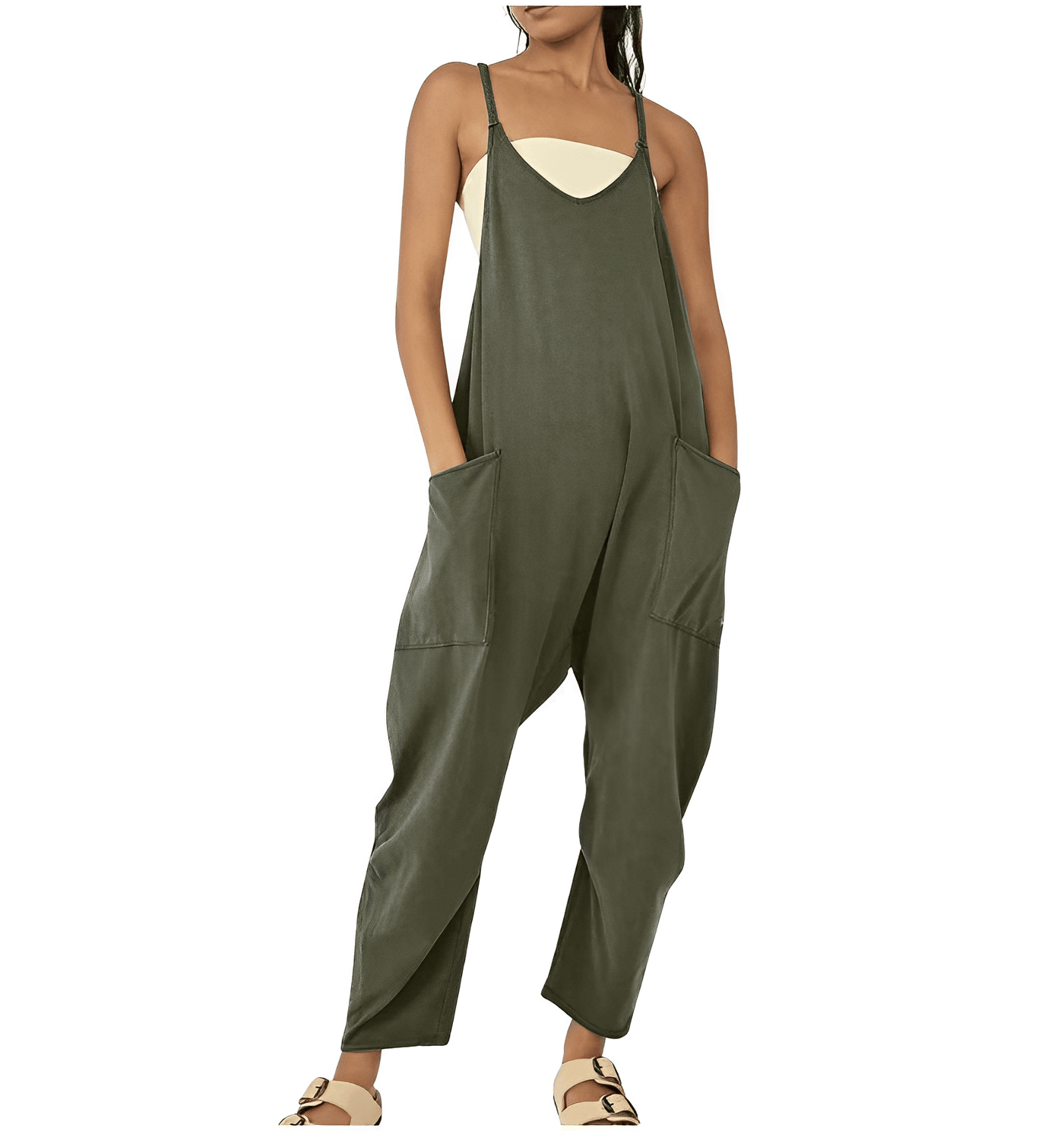 Tuta senza maniche da donna con tasche - Costume intero casual