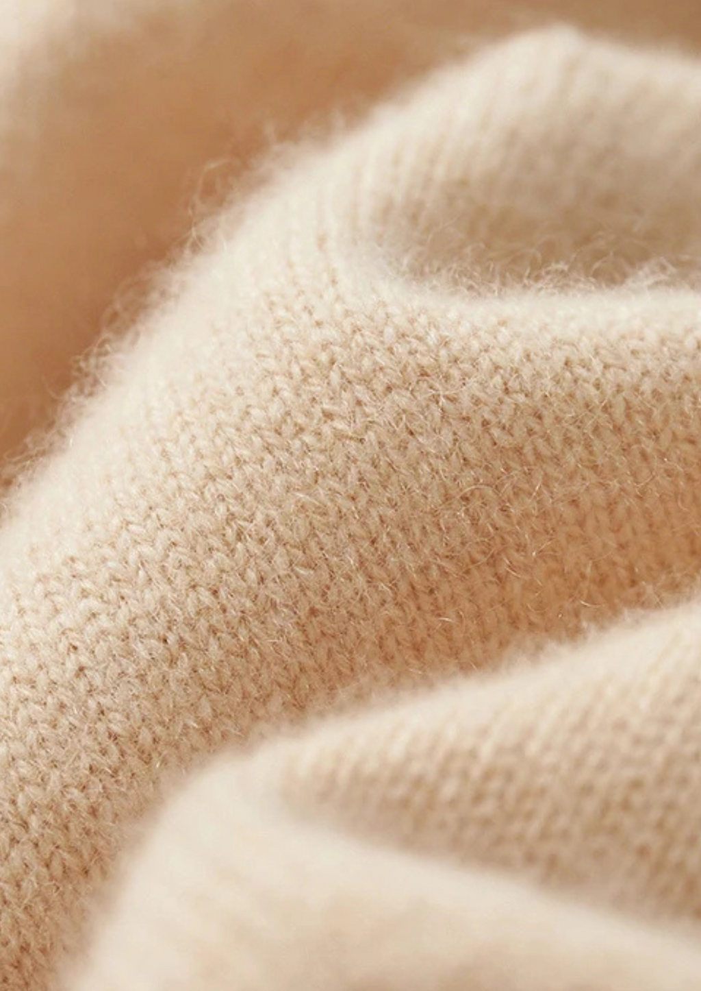 Beige uld hættetrøje til mænd