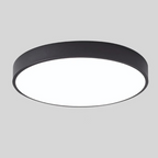 Plafonnier LED rond moderne noir, éclairage intérieur, design minimaliste, lumière blanche, idéal pour salon, chambre, cuisine, bureau.