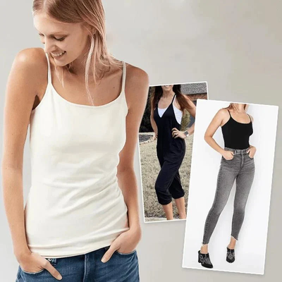 Camiseta de tirantes para mujer con sujetador incorporado: sujeción y comodidad sin costuras. 