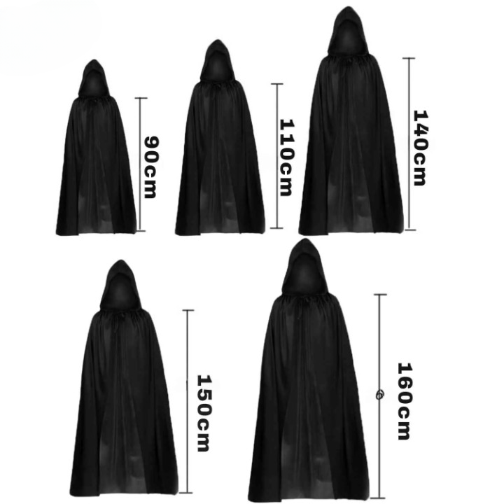 Grimora Set | Halloween pelerini aksesuarları, iskelet maskeleri ve orak