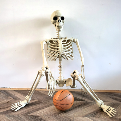 GhoulGuard | 170 cm boyutunda gerçekçi Cadılar Bayramı İskeleti - korkutucu ve hayaletli bir ev ve bahçe için taşınabilir bahçe dekorasyonu