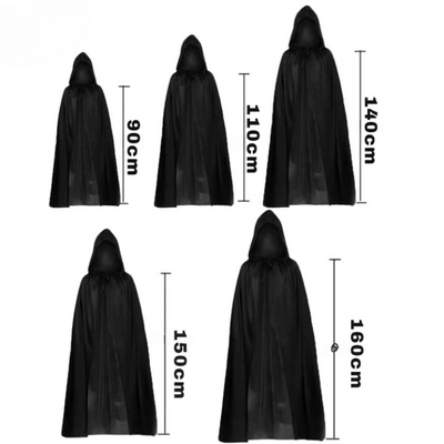 Grimora Set | Halloween pelerini aksesuarları, iskelet maskeleri ve orak