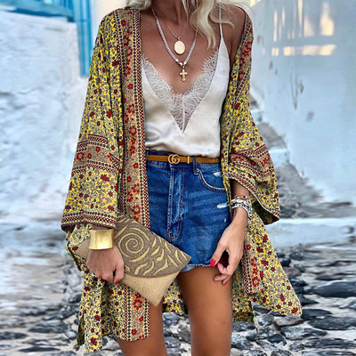 Elegante cárdigan bohemio 