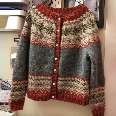 Cardigan Nordique Femme – Motif Fair Isle