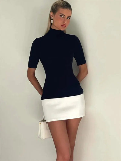Otoño - Minivestido ajustado de mujer, elegante y sin esfuerzo