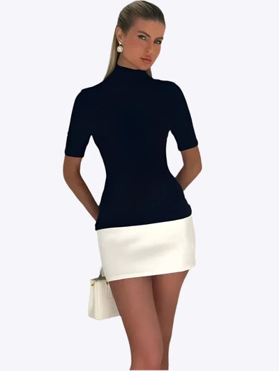 Otoño - Minivestido ajustado de mujer, elegante y sin esfuerzo