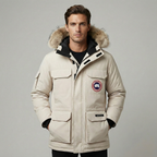 Men's Warm and Thick Parka Comfortable Winter Jacket with Fur Hood