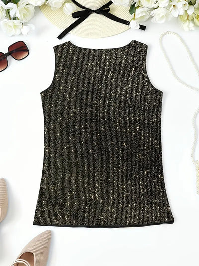 HAWA | Top con scollo a V e paillettes