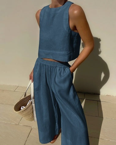 Heather - Conjunto sin mangas con pantalones para mujer