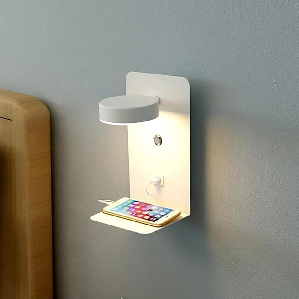 EasyHome | Lámpara LED regulable para dormitorio y cargador de móvil en un solo dispositivo